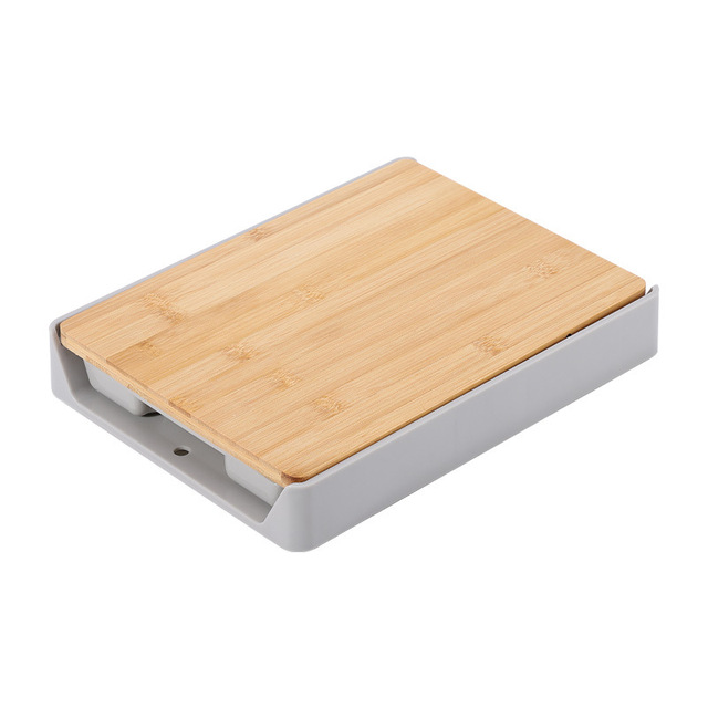 Household Kitchen Square Wooden Bamboo Fruit Vegetable Cutting Board Thickened Design Pull-Out Dual-Use Rolling Pin