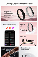Bracelet intelligent avec moniteur de fréquence cardiaque, d'oxygène dans le sang et de pression artérielle, écran TFT, contrôle par application, rappel d'appel, compteur de pas, bracelet de sport unisexe
