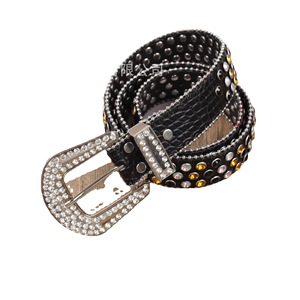Cinturón de Moda con Pedrería, Estilo Hip Hop Casual, 105cm 115cm 125cm 135cm, Hebilla de Aleación, Color Sólido, para Hombre y Mujer - Product Image 5