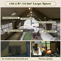 Tente pneumatique Coody 13.6 - Vert armée, Nouveau style, Tente de camping Coody 13.6 m², Tente gonflable d'extérieur pour le camping