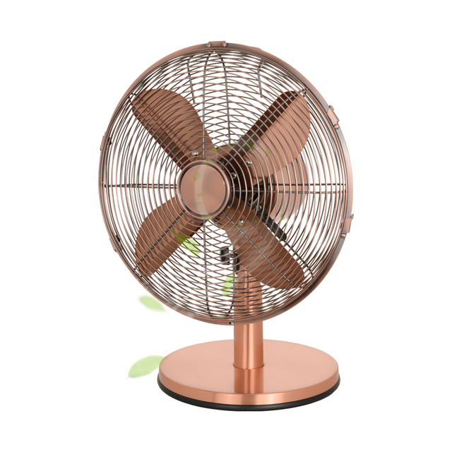 Metal Chrome 3 Speed Home Portable USB Mini Table Office Brushless Personal 4 metal blade brown Small Desk Fan
