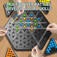 Jeu d'échecs triangulaire en chaîne, jouet éducatif, jeu de société de puzzle géométrique en chaîne, jeux d'échecs à élastiques pour parents et enfants