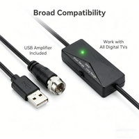 Antena de TV Digital para Interiores 4K 1080P HDTV con Amplificador, Canales Locales Gratuitos ASTC DVB-T2, Antena de TV Digital de Escritorio para Casa, RV y Camping