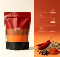 OEM ODM Klantspecifiek logo staande ritssluitingszak BOPP/AL/PE gelamineerde aluminiumfolie zak voor chili, komijn en peperpoeder