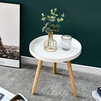 Table basse ronde moderne nordique en plastique pour salon, chambre, appartement et décoration intérieure