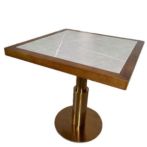 Wholesale Sintered Stone Restaurant Table with Wood <b>Frame</b> European Design Durable Commercial Dining Table - Product Image 1