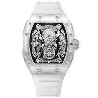 Montre mécanique AILANG pour homme, style sport, squelette, tonneau, transparente, automatique, étanche 3ATM, personnalisable