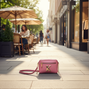 Bolso Bandolera Rosa Fadila 17x11x5 cm con Cierre de Cremallera y Decoración de Letras, Estilo Moderno, Bolso de Hombro para Mujer - Product Image 2