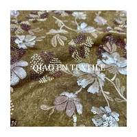Tissu en denim de luxe léger, tricoté, broderie 3D perlée, texture tube, non extensible, résistant à l'abrasion, écologique, pour filles/femmes