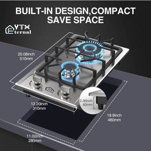 12 אינץ 2 מבער מובנה תנור גז נירוסטה פרופן/lpg אנרגיה ביתית מחלקה הגנה מפני flameout - Product Image 2