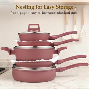 Granite Aluminum Kitchen Accessories Detachable Handle <b>Cookware</b> Set - Product Image 5