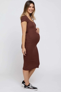 <span class=keywords><strong>Abbigliamento</strong></span> <span class=keywords><strong>premaman</strong></span> Midi con scollo rotondo a maniche corte all'ingrosso - Product Image 2