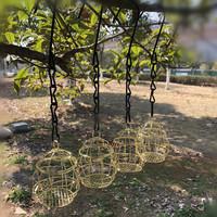 Mangeoire à oiseaux extérieure en fer, étanche, durable, antirouille, pour jardin, suspendue, avec rangement pour aliments
