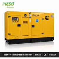 Groupe électrogène diesel silencieux 110 kW 138 kVA 6BTA5.9-G2 triphasé 120 kW 150 kVA 200 kW 250 kW pour l'agriculture
