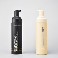 Emballage cosmétique en plastique PET mousse personnalisé de haute qualité 250 ml 300 ml, flacon pompe à mousse portable noir pour nettoyant visage et après-rasage