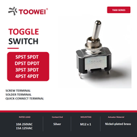 Interrupteur à bascule TOOWEI 2 broches SPST ON-OFF avec borne de soudure certifié CE RoHS