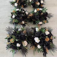Ensemble floral noir et or personnalisé pour mariage, anniversaire, bouquet de mariée, boule de fleurs, rangée de fleurs, centre de table, décoration d'événements