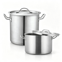 Ensemble de casseroles classiques en acier inoxydable triple couche avec couvercle en verre, compatibles lave-vaisselle et tous types de cuisinières, pour la cuisine domestique