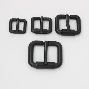 Nolvo World темный черный 4 размера 12-16-19-25 мм, металлическая пряжка с закругленными краями для ремня, кожаный ремешок для сумок, Регулируемая пряжка