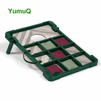 YumuQ Ensemble de jeux 3-en-1 personnalisé : Bean Bag, Cornhole, Tic Tac Toe et Lancer d'anneaux pour jeux de jardin et sorties en plein air