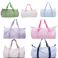Sac de voyage pour enfants en seersucker 7 couleurs, lot de 25 sacs de sport portables à rayures, sac à main, entrepôt GA, sac de voyage courte distance pour enfants