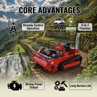 Livraison Gratuite Tondeuse Robot Télécommandée 13 CV 4x4 Moteur Diesel Chenilles en Caoutchouc Robustes pour la Paillage des Cûtes de Vignobles