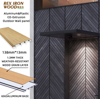 Isolation thermique moderne ignifuge et résistante aux intempéries 138x13mm AluTimber, décoration de façade co-extrudée, architecture résidentielle