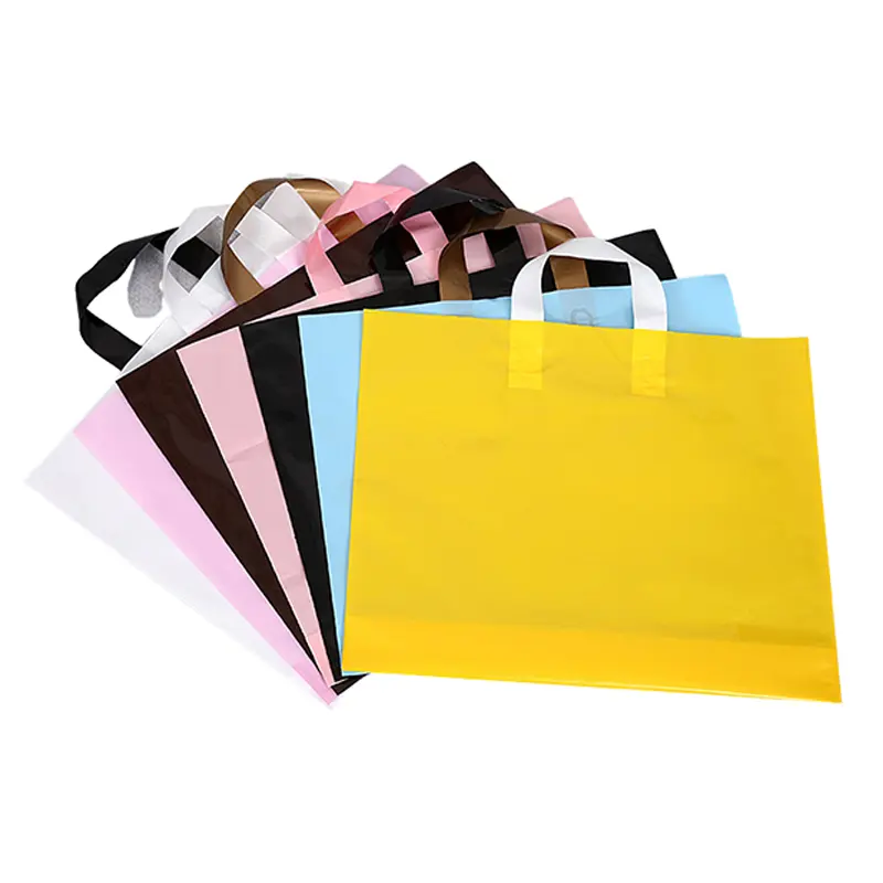 ES Custom Geschenk verpackung Custom Printed Plastic Shopping Bag mit Griff Personal isierte Hochzeits geschenk Verpackung Taschen für Kleidung