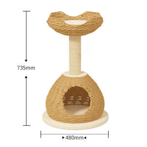 Bingkai panjat kucing vertikal kustom Modern grosir papan cakar <span class=keywords><strong>Sisal</strong></span> anak kucing terintegrasi tiang garuk kucing tahan aus - Product Image 6