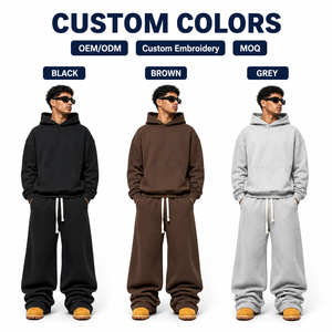 <span class=keywords><strong>Pantaloni</strong></span> da Uomo della Tuta Personalizzati Svasati a Zampa Larga Vintage con Coulisse, Modello <span class=keywords><strong>Jogger</strong></span> Morbido a Strati di Alta Qualità <span class=keywords><strong>in</strong></span> Cotone Pesante 100% - Product Image 3