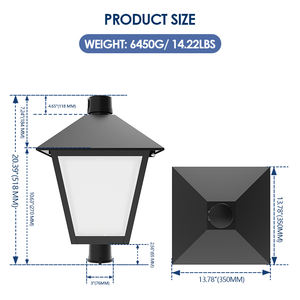 Lámpara de Poste LED para Exteriores de Aluminio, 60W 120W 5000K, 3CCT Ajustables, Tipo Bollard, en Stock en EE. UU. - Product Image 5