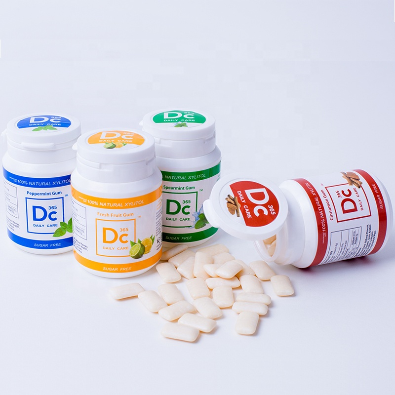 Упаковочная бутылка, 60 г, 100% ксилит, без сахара, жевательная резинка