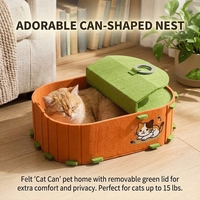 Lit pour chat en feutre épais personnalisé, adapté à toutes les saisons, garde au chaud en hiver, design détachable avec griffoir