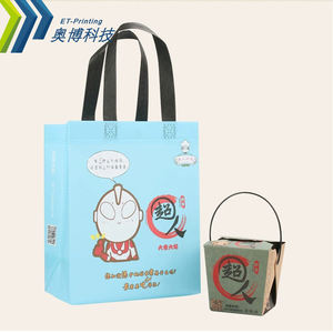 Cinese Contenitore Usa E Getta Su Misura Recycle Cera Insalata Noodle Veloce Cibo sacchetto di Carta Kraft Maniglia Da Asporto Scatola di Imballaggio di Consegna - Product Image 5