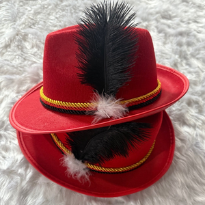 Sombrero Fedora Marrón Oscuro Decorado con Plumas Artificiales, Sombrero Festivo Unisex para Fiestas, Transpirable, Tejido con Fibra Modal, para las Cuatro Estaciones - Product Image 4