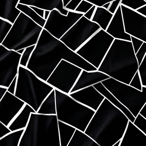Bolsas Ecológicas Orgánicas de Algodón Popelín Monocromáticas con Diseño Abstracto Angular Digital Vanguardista Lineal Geométrico en Blanco y Negro Premium - Product Image 3