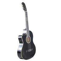 Guitare classique en contreplaqué de tilleul de haute qualité de 39 pouces avec reliure en ABS blanc