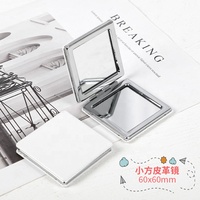 Miroirs de Poche Compacts Vierge en Similicuir PU Blanc Personnalisables DIY