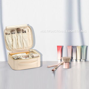 Nueva Bolsa de Cosméticos de Viaje Himmers Multifuncional de Gran Capacidad, Impermeable, de Cuero PU, con Cierre, Diseño Geométrico Moderno - Product Image 6