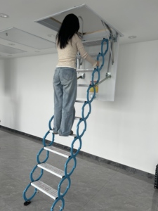 Bước Kính thiên văn có thể thu vào dây thép gác mái mở rộng Trần gác xép thang cầu thang cho khách sạn nhà hàng bán lẻ mới - Product Image 5