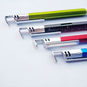 Stylo bille multifonction 6-en-1 promotionnel pour cadeaux d'affaires, avec niveau et tournevis, encre bleue/noire, en plastique - Product Image 3