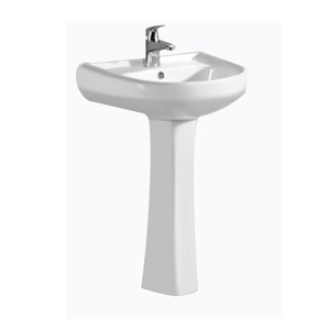 Lavabo sur pied monobloc CR 650x520x900mm avec trou unique pour salle de bain - Product Image 4