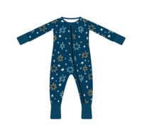 Combinaison d'hiver pour bébé avec fermeture éclair, en tricot doux de bambou, motif pingouin avec écharpe, imprimé étoile de neige, pyjama convertible avec pieds couvrants