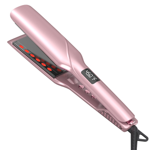 ULELAY Fer à <span class=keywords><strong>lisser</strong></span> professionnel en céramique électrique à double infrarouge 100x45mm, chauffe rapide, qualité salon, écran LCD - Product Image 1