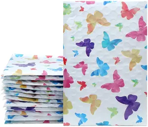 OEM Wholesale Custom Color Design Butterfly Eco-friendly Bubble Mailers Free Sample Colour Padded Envelop For E-retailer