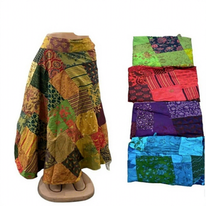 กระโปรงผ้าฝ้ายพิมพ์ลายดอกไม้ 100% สไตล์อินดี้ โฟล์ค โบโฮ ยาวคลุมเท้า สำหรับฤดูร้อน จากอินเดีย - Product Image 1