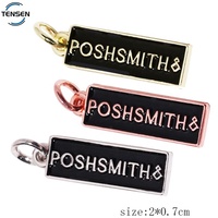 Porte-clés en métal personnalisés mignons unisexes en forme de rectangle avec inscription en émail, pendentifs pour bracelet