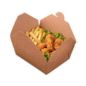 GREENPACKING Boîtes à Snacks Jetables en Papier Kraft Biodégradable et Écologique Personnalisables pour la Restauration Rapide avec Laminage Mat/Brillant - Product Image 1