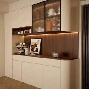 Ensemble d'armoires de cuisine modernes en bois et pierre blanche, design moderne brillant, prix d'usine, fabrication chinoise - Product Image 3