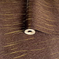 Papier peint 3D à texture d'écorce d'or pour restaurants hôtels bars KTVs Papier peint minimaliste de fond luxueux brun foncé